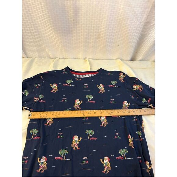 Denim & Flower Ricky Singh Shirt Santa Palm trees small S rn#86220 Black Red - Picture 5 of 7
